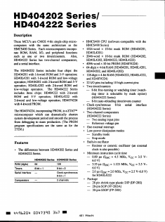 HD404222S Datasheet PDF Hitachi -> Renesas Electronics