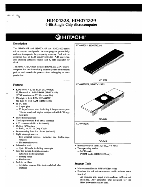 HD404329S Datasheet PDF Hitachi -> Renesas Electronics