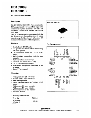 HD153009 Datasheet PDF Hitachi -> Renesas Electronics