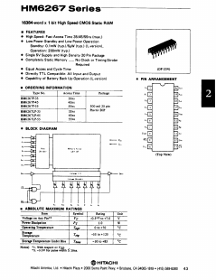 HM6267P-35 Datasheet PDF Hitachi -> Renesas Electronics