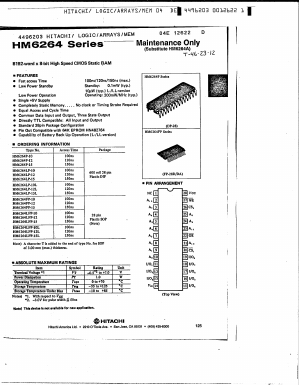 HM6264FP-10 Datasheet PDF Hitachi -> Renesas Electronics