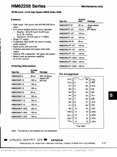 HM62256P-8 Datasheet PDF Hitachi -> Renesas Electronics