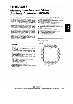 HD63487 Datasheet PDF Hitachi -> Renesas Electronics