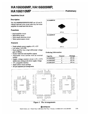 HA166008 Datasheet PDF Hitachi -> Renesas Electronics