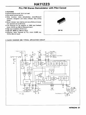 HA11223 Datasheet PDF Hitachi -> Renesas Electronics