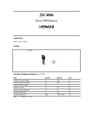 2SC4046 Datasheet PDF Hitachi -> Renesas Electronics