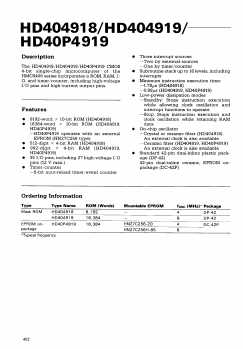 HD404919 Datasheet PDF Hitachi -> Renesas Electronics