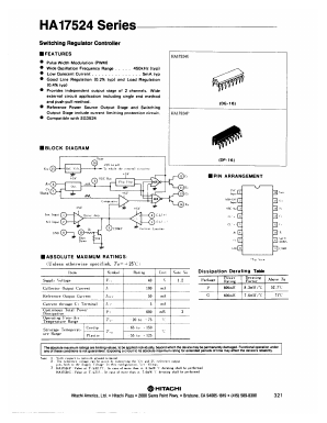 HA17524G Datasheet PDF Hitachi -> Renesas Electronics