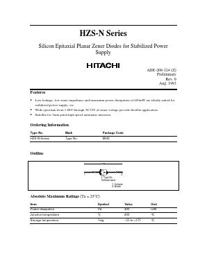 HZS30NB2 Datasheet PDF Hitachi -> Renesas Electronics