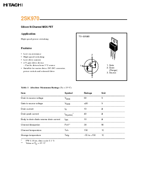 K970 Datasheet PDF Hitachi -> Renesas Electronics