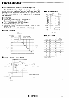 HD14051B Datasheet PDF Hitachi -> Renesas Electronics