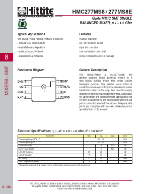 HMC277MS8 Datasheet PDF Hittite Microwave
