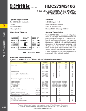 HMC273MS10G Datasheet PDF Hittite Microwave
