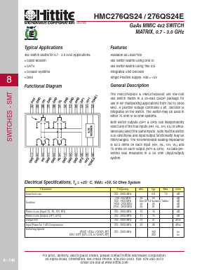HMC276QS24E Datasheet PDF Hittite Microwave