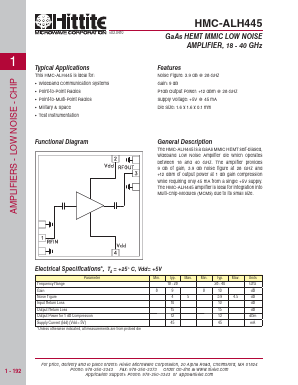 HMC-ALH445 Datasheet PDF Hittite Microwave