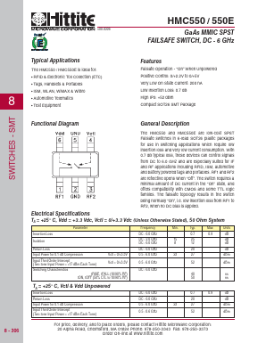HMC550 Datasheet PDF Hittite Microwave