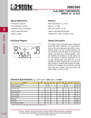 HMC560 Datasheet PDF Hittite Microwave