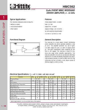 HMC562 Datasheet PDF Hittite Microwave