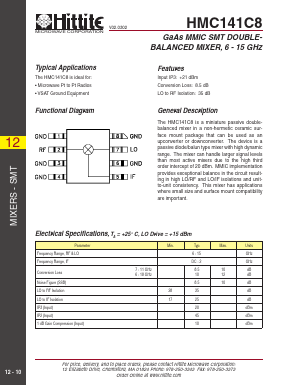 HMC141C8 Datasheet PDF Hittite Microwave