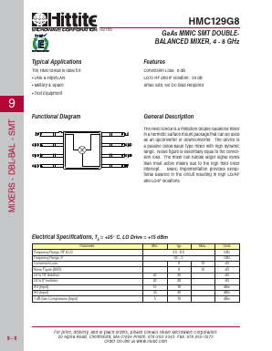 HMC129G8 Datasheet PDF Hittite Microwave