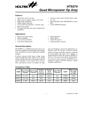 HT9274 Datasheet PDF Holtek Semiconductor