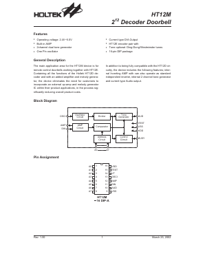 HT12M Datasheet PDF Holtek Semiconductor