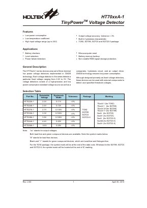HT7050A-1 Datasheet PDF Holtek Semiconductor