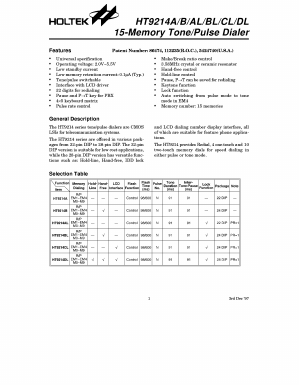 HT9214A Datasheet PDF Holtek Semiconductor