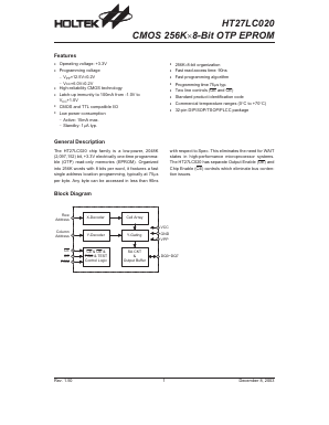 HT27LC020 Datasheet PDF Holtek Semiconductor