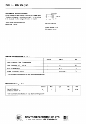 ZMY3.9F Datasheet PDF Honey Technology