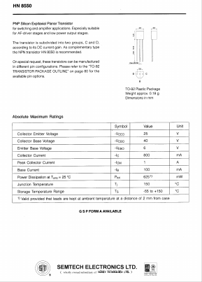 HN8550D Datasheet PDF Honey Technology