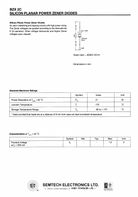 BZX2C82V Datasheet PDF Honey Technology