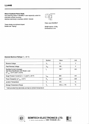 LL4448 Datasheet PDF Honey Technology