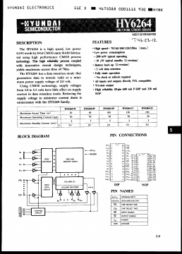HY6264 Datasheet PDF Hynix Semiconductor