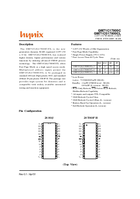 GM71CS17800CLT-5 Datasheet PDF Hynix Semiconductor
