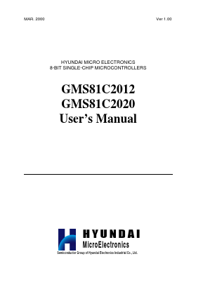 GMS81C2020 Datasheet PDF Hyundai Micro Electronics