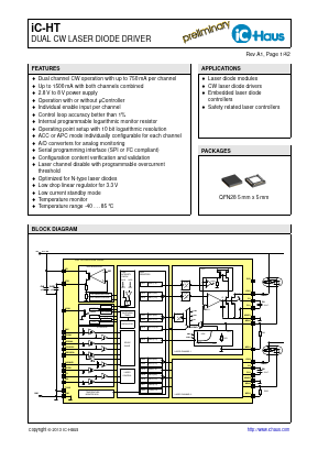 IC-HTQFN28 Datasheet PDF IC-Haus GmbH