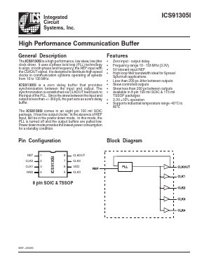 ICS91305YMILF-T Datasheet PDF Integrated Circuit Solution Inc