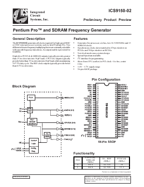 ICS9150-02 Datasheet PDF Integrated Circuit Solution Inc