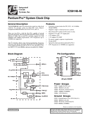 ICS9148-46 Datasheet PDF Integrated Circuit Systems