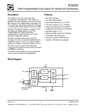 ICS252MIPLF Datasheet PDF Integrated Circuit Systems