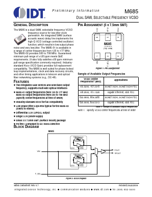 M685-02-AB-AD Datasheet PDF Integrated Circuit Systems