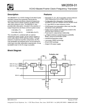 MK2059-01 Datasheet PDF Integrated Circuit Systems