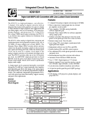ICS1531Y-140 Datasheet PDF Integrated Circuit Systems