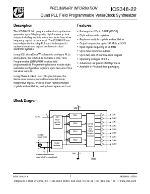 ICS348-22 Datasheet PDF Integrated Circuit Systems