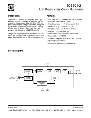 ICS601G-21 Datasheet PDF Integrated Circuit Systems