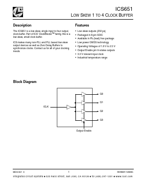 ICS651 Datasheet PDF Integrated Circuit Systems