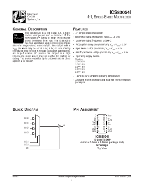 ICS83054AGIT Datasheet PDF Integrated Circuit Systems