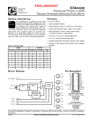 ICS844246 Datasheet PDF Integrated Circuit Systems