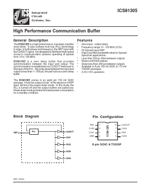 ICS91305YMLF-T Datasheet PDF Integrated Circuit Systems